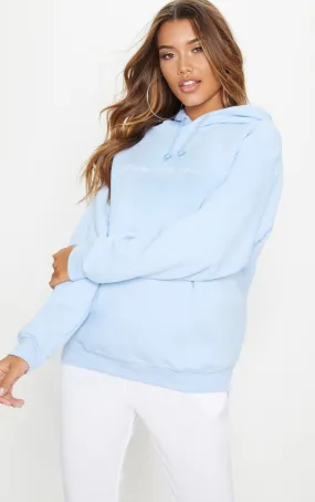 PRETTYLITTLETHING Hoodie oversize basique en sweat bleu ciel