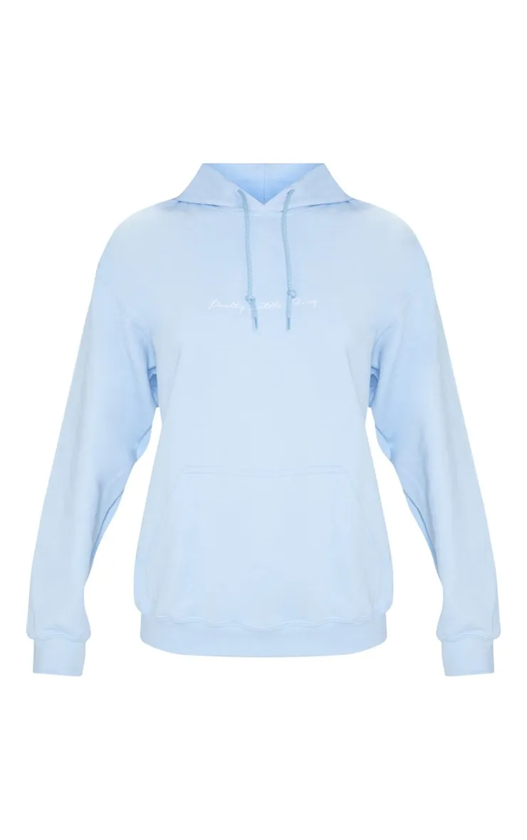 PRETTYLITTLETHING Hoodie oversize basique en sweat bleu ciel