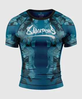 Rashguard À Manches Courtes 8 Weapons Hit 2.0 - Bleu