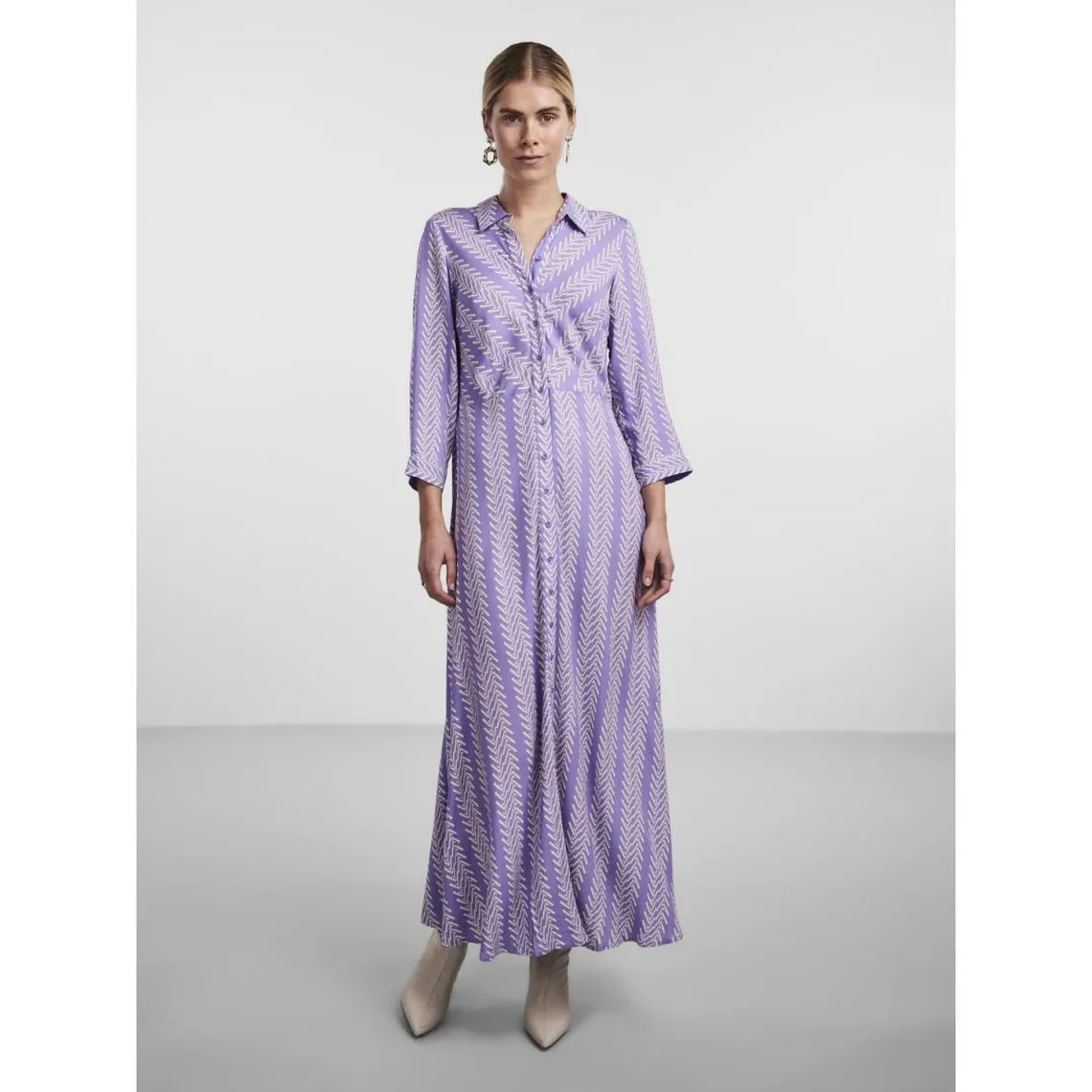 Robe chemise violet en viscose Sam | 3 Suisses