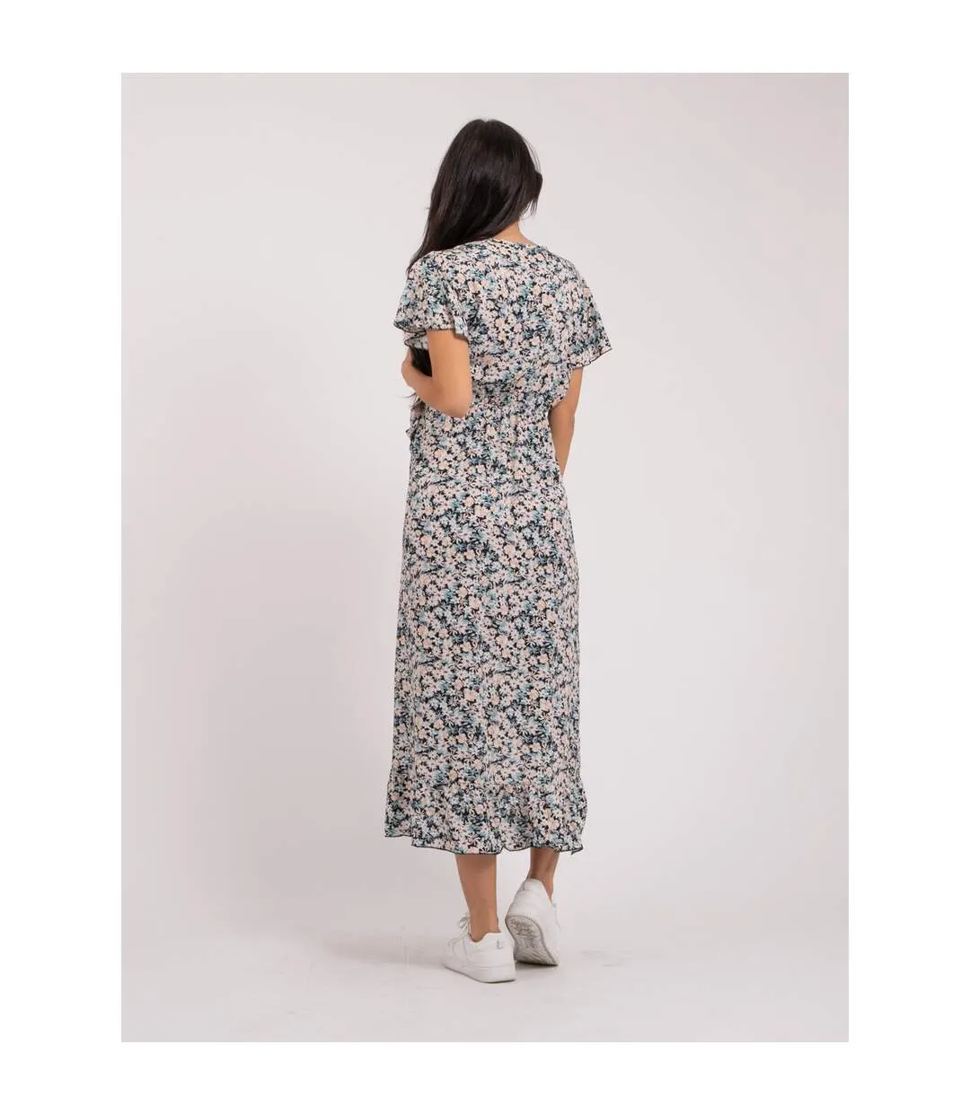 Robe longue portefeuille motifs IDOLE - Dona X Lisa