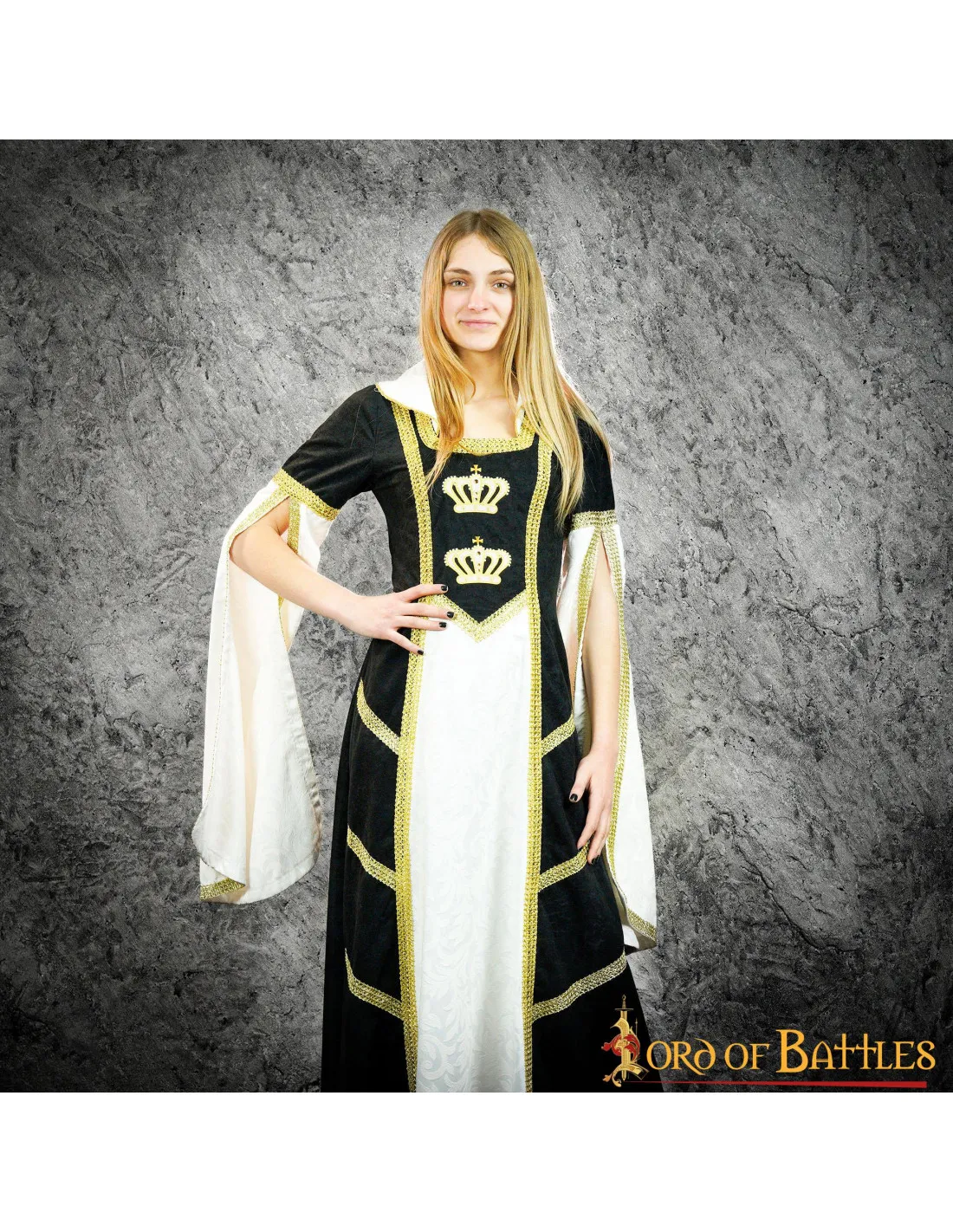 Robe Médiévale Reine en vert bouteille ⚔️ Boutique Épées