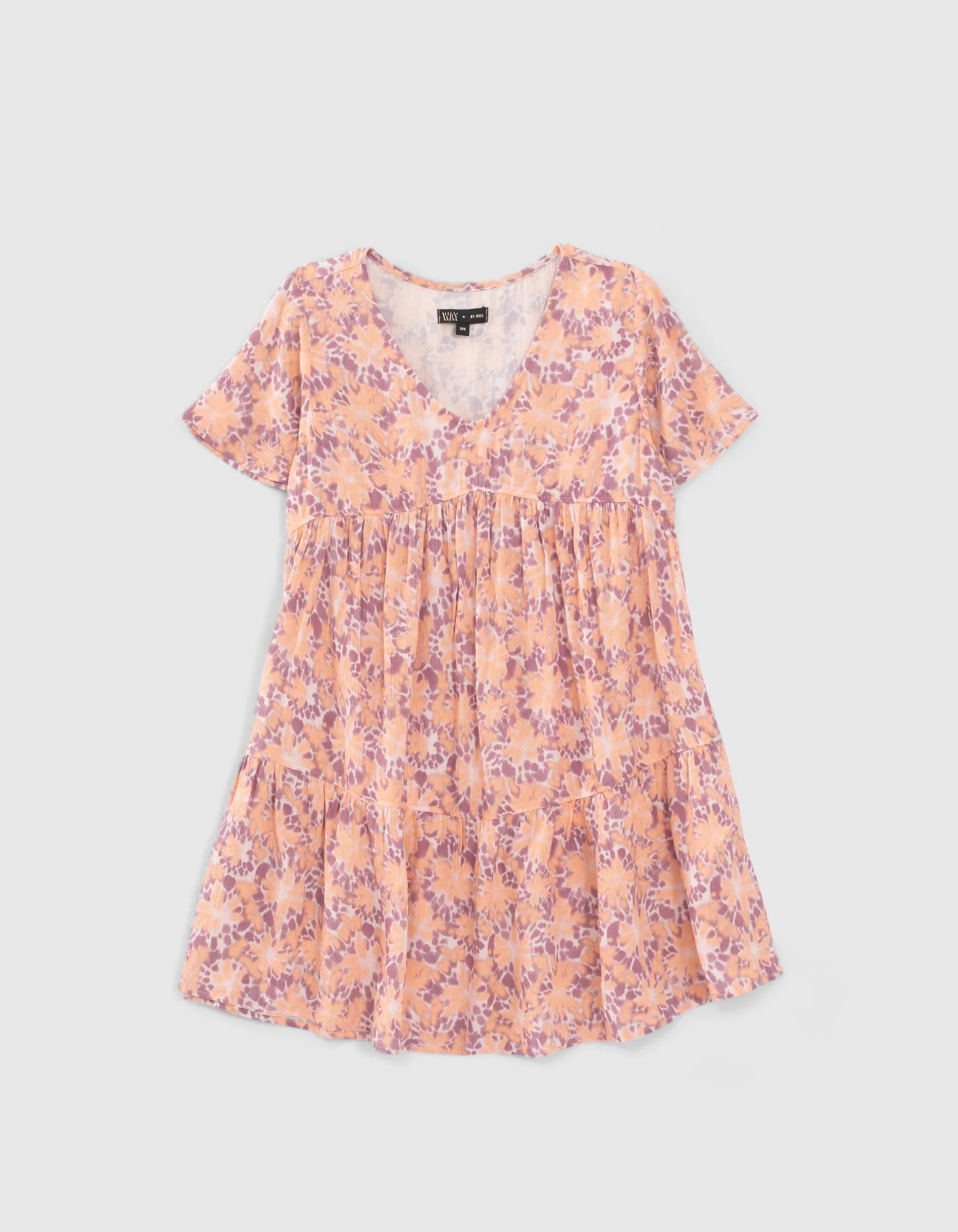 Robe parme imprimé fleurs psychédéliques fille