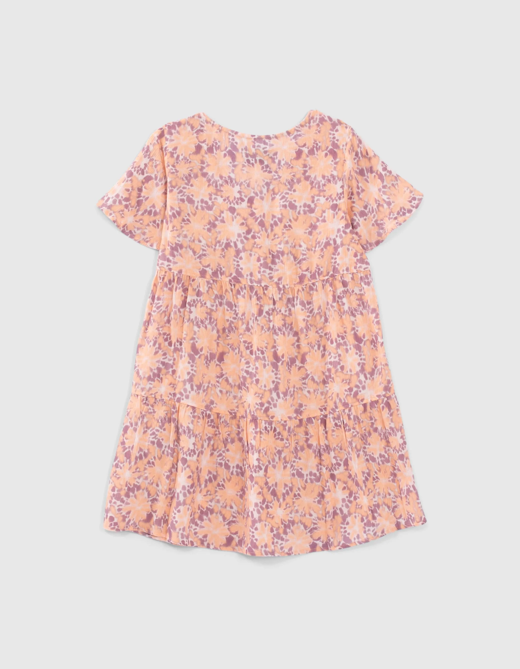 Robe parme imprimé fleurs psychédéliques fille