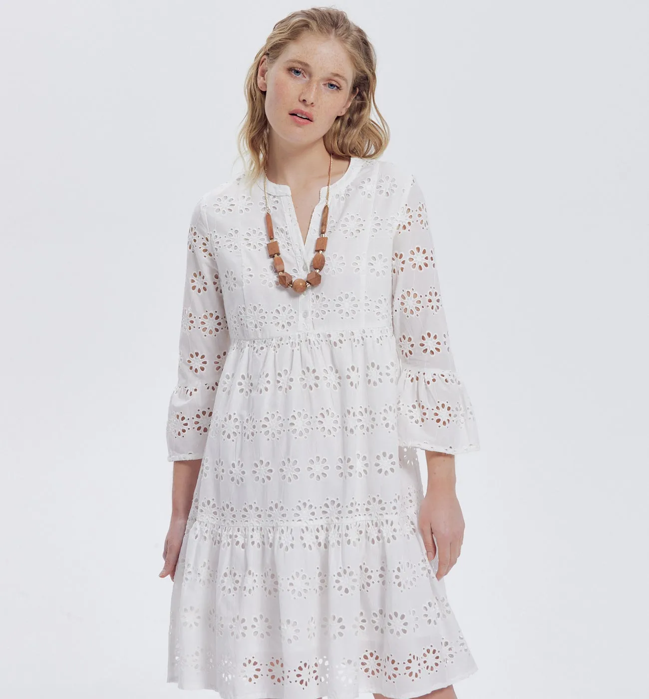 Robe THELMA broderie anglaise - Beige