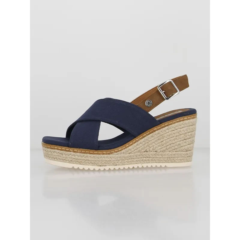 Sandales compensées bleu marine femme - Tommy Hilfiger | wimod