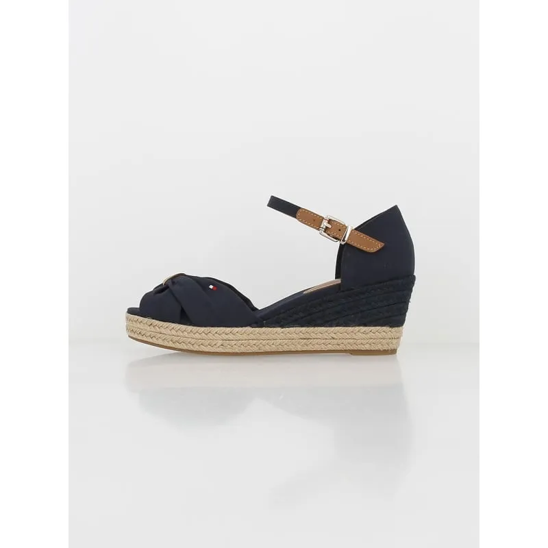 Sandales compensées bleu marine femme - Tommy Hilfiger | wimod