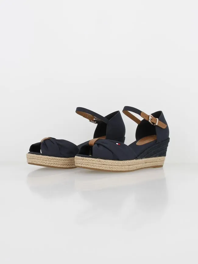 Sandales compensées bleu marine femme - Tommy Hilfiger | wimod