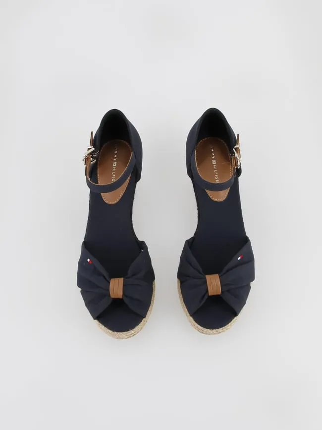 Sandales compensées bleu marine femme - Tommy Hilfiger | wimod