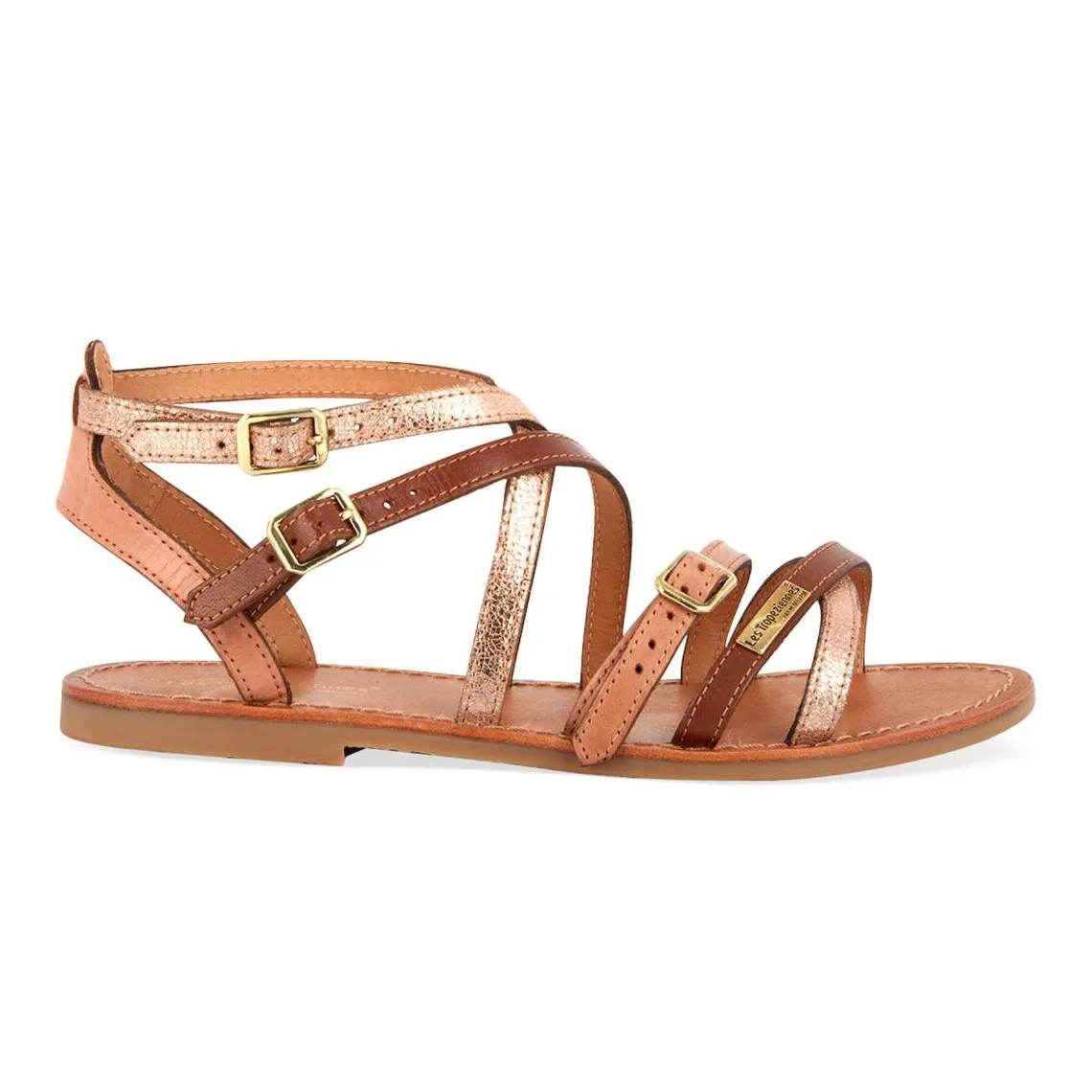 Sandales femme BUKEL nude en cuir | 3 Suisses