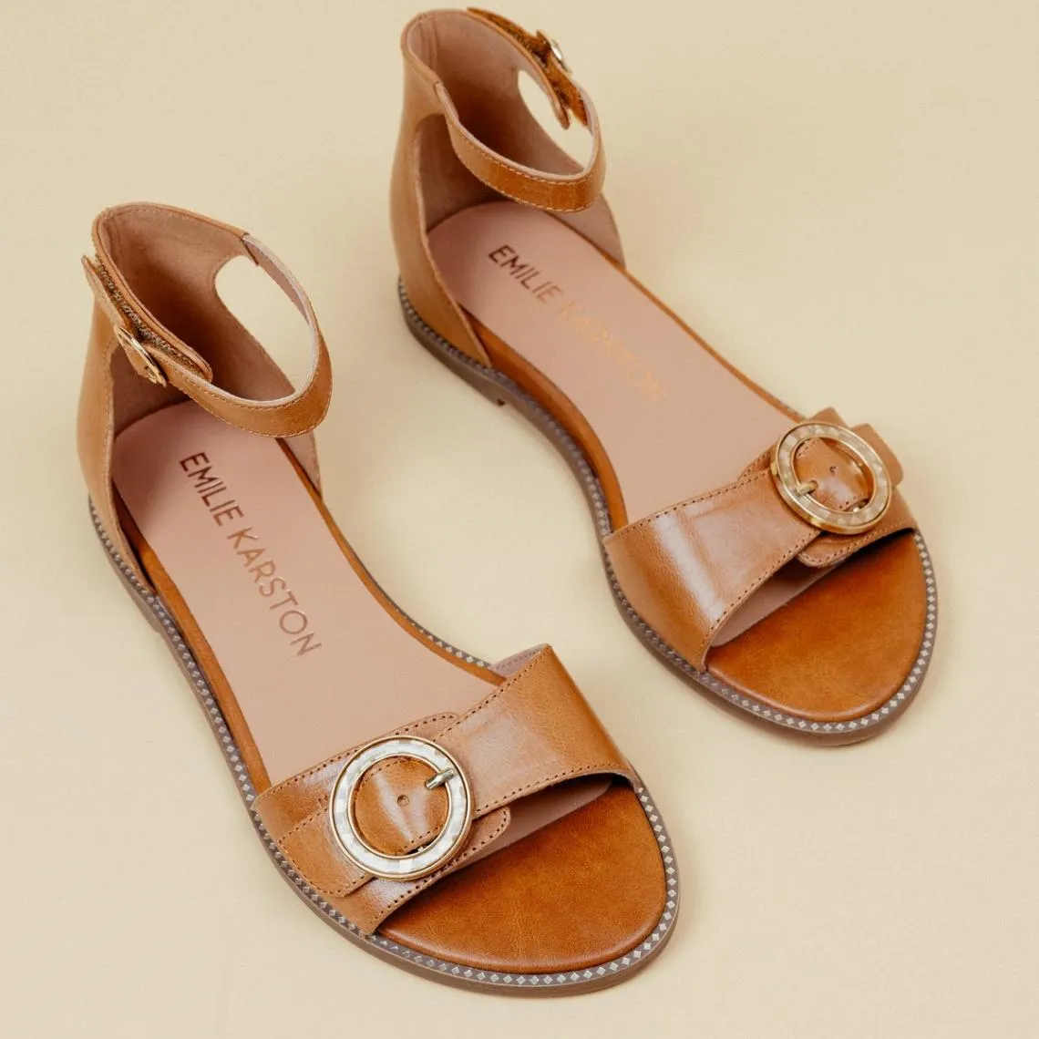 Sandales SOANA en cuir cognac | 3 Suisses