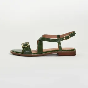 Sandales XABINA en cuir vert | 3 Suisses