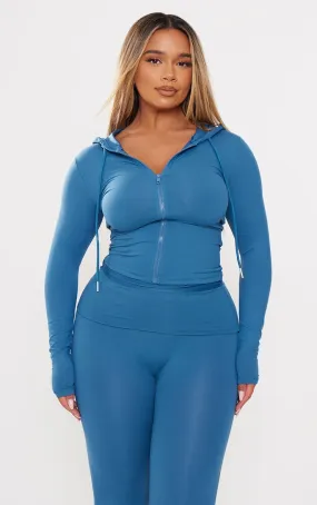 Shape Hoodie bleu pétrole Sculpt à zip