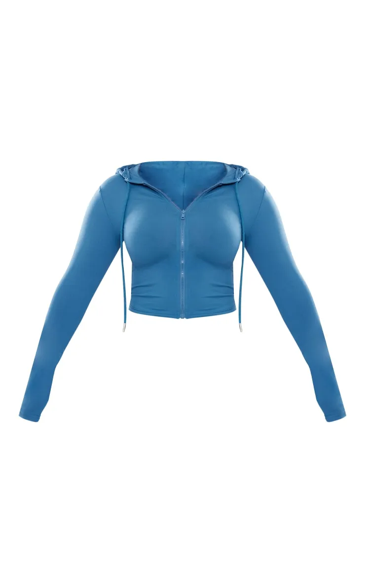 Shape Hoodie bleu pétrole Sculpt à zip