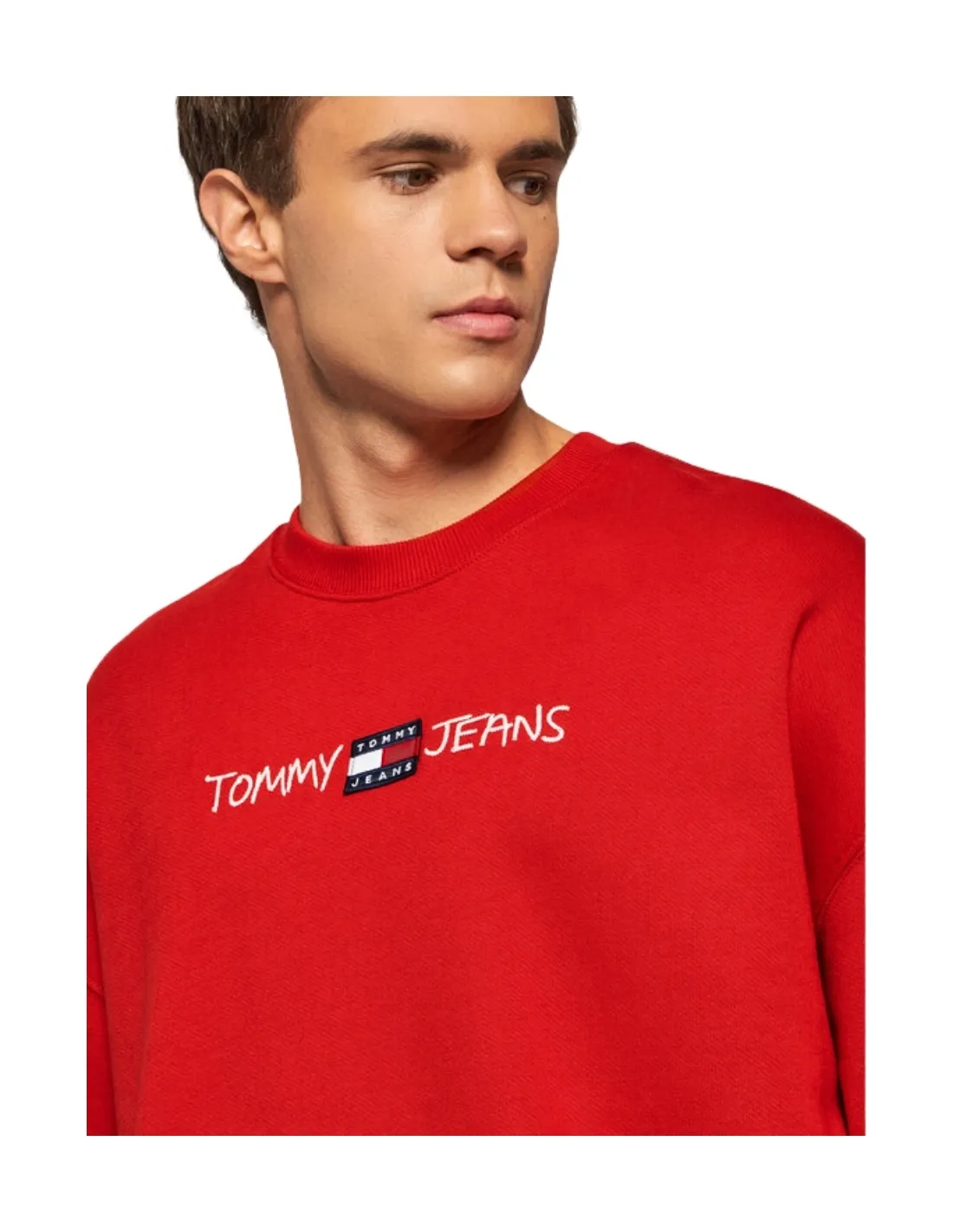 Sweat Tommy Jeans homme Ref 54050 XNL deep crimson rouge