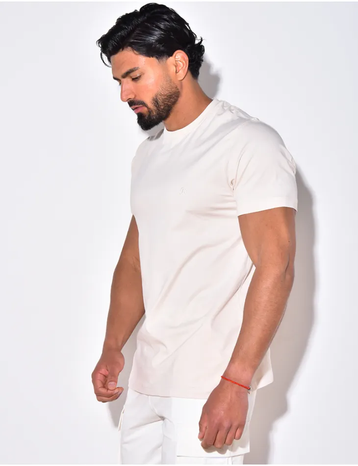 T-shirt basic brodé "B" / 51241 - JEANS INDUSTRY