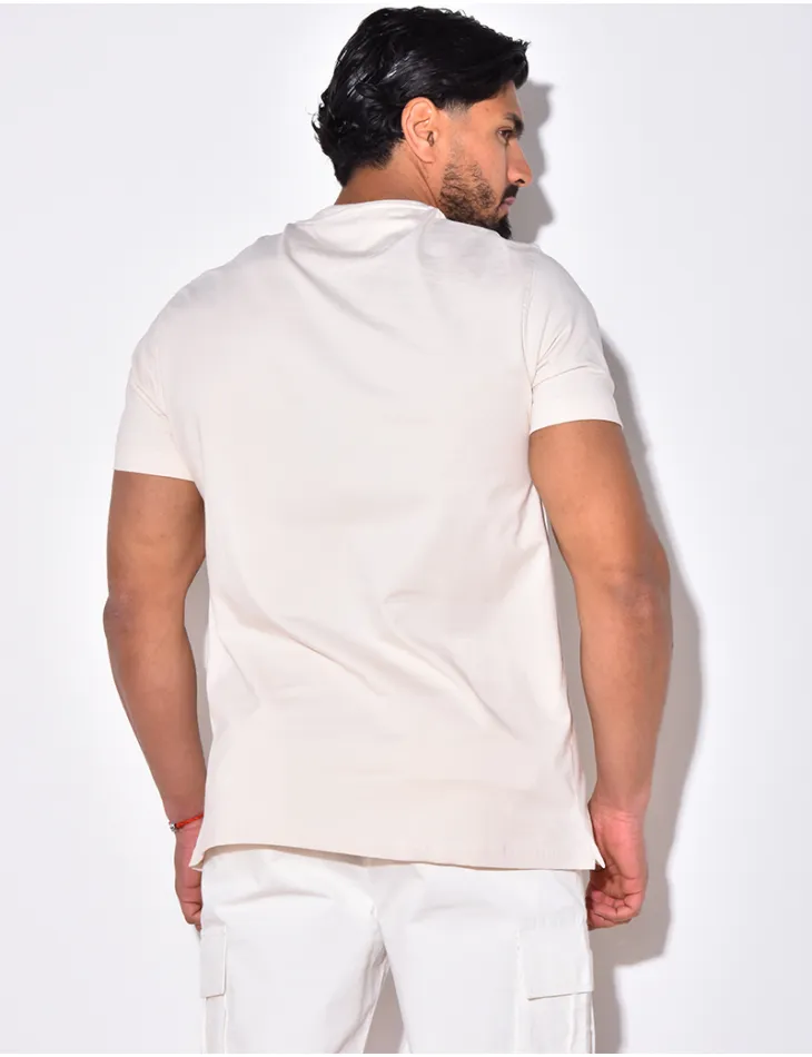 T-shirt basic brodé "B" / 51241 - JEANS INDUSTRY