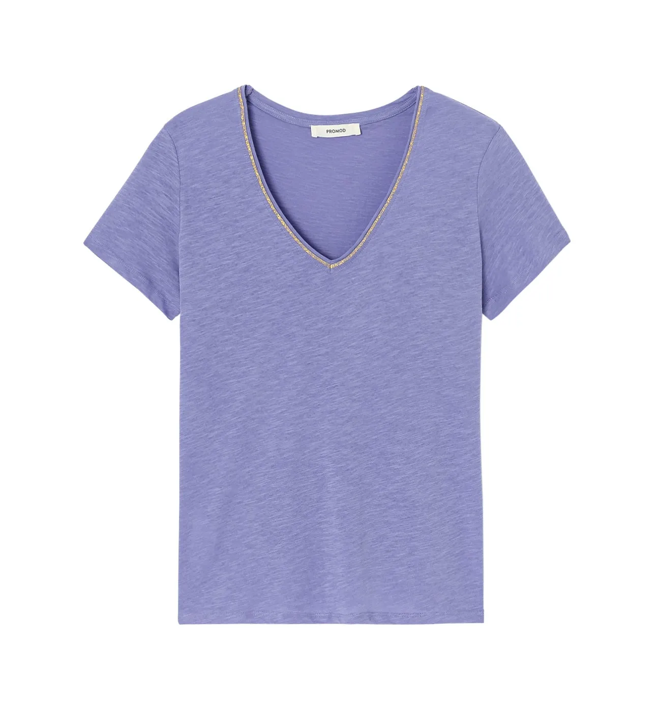 T-shirt col V Femme - Lilas