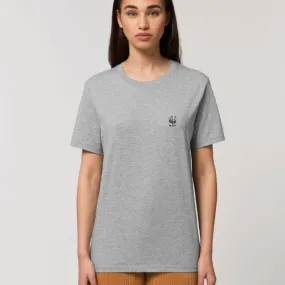 T-shirt femme brodé en coton bio (gris)