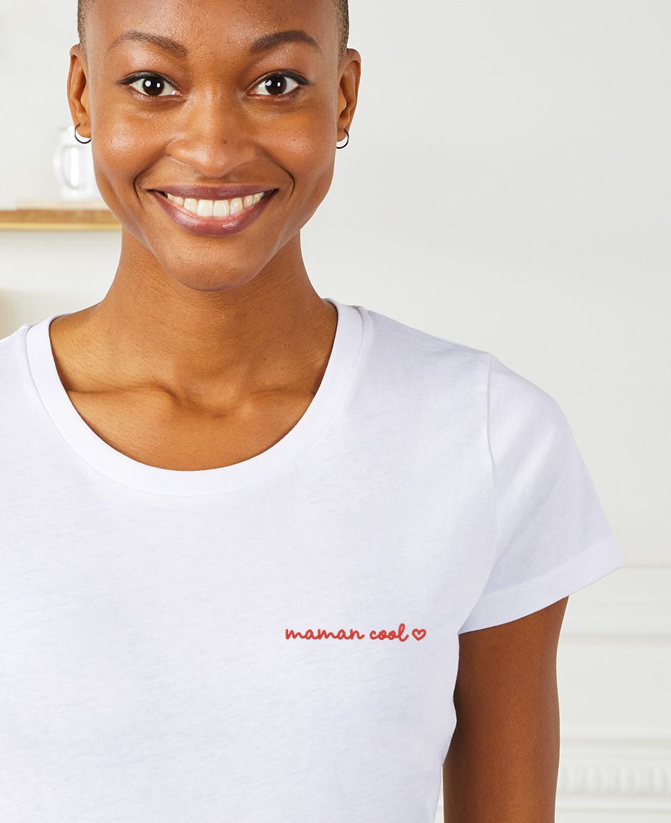 T-Shirt femme Maman cool (brodé)