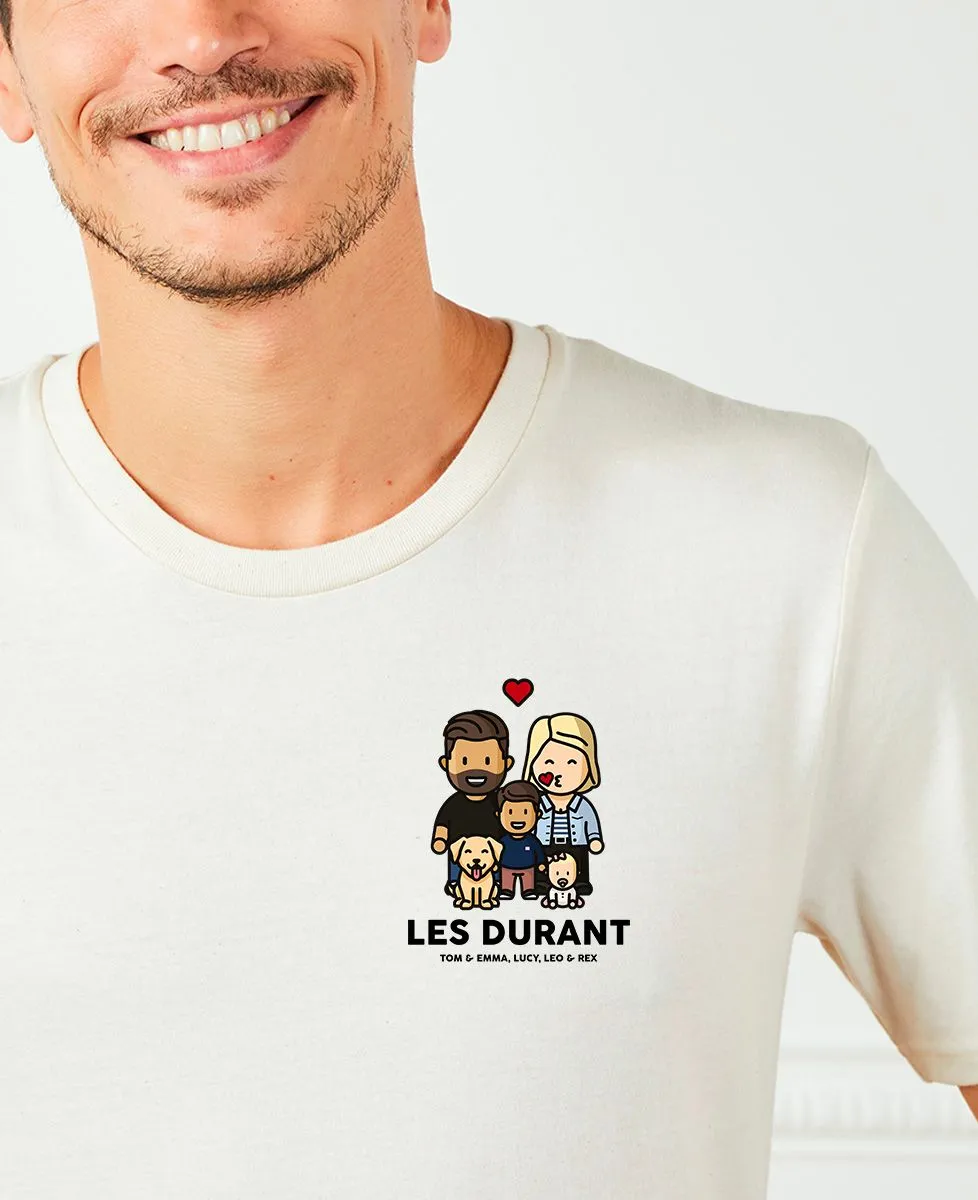 T-Shirt homme Famille figurine personnalisé