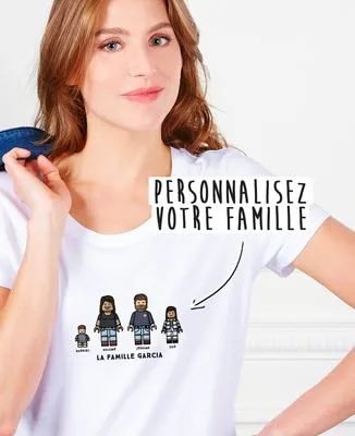 T-Shirt homme Famille figurine personnalisé