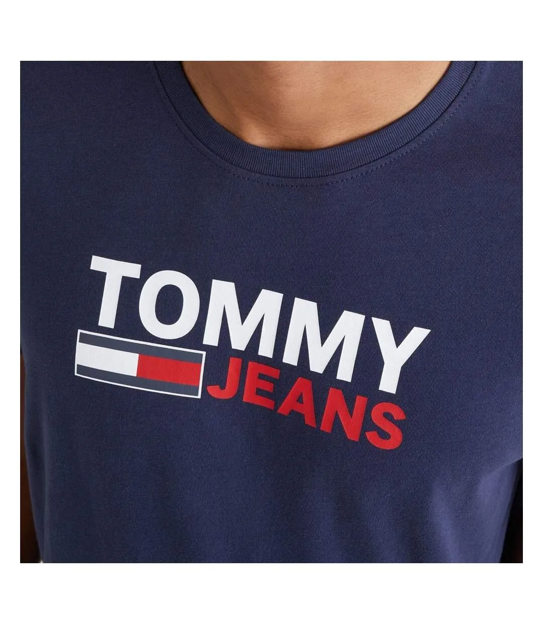 T-shirt Marine Homme Tommy Jeans Corp Logo