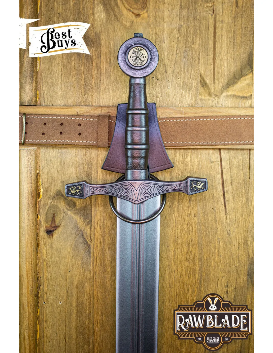 Tahalí Nuada de ceinture pour armes - Noir ⚔️ Boutique Épées