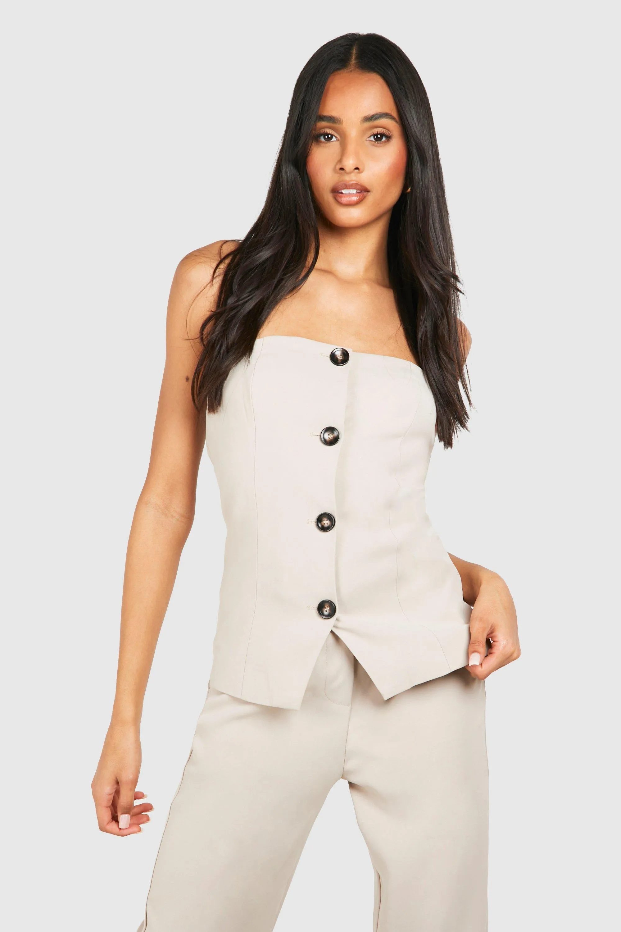 Tall - Gilet de tailleur boutonné sans manches